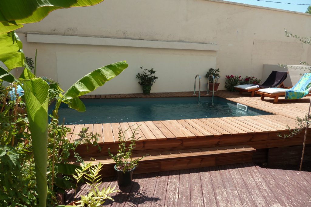 piscine plage bois